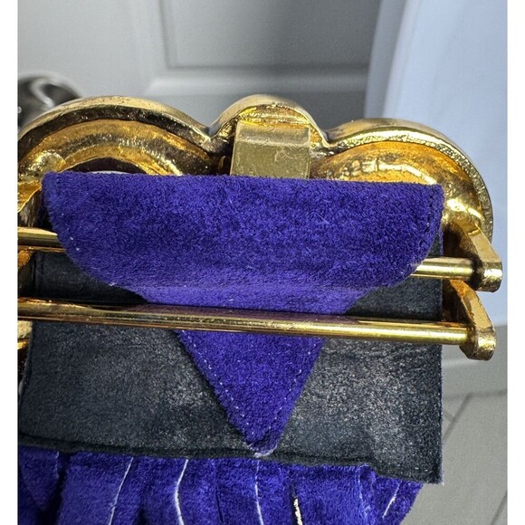 Emanuel Ungaro Parallele Paris Vintage 90\'s Purple Suede statement belt gold NWT main image 9